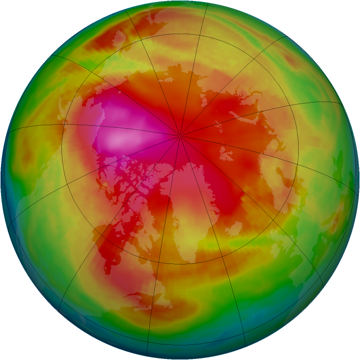 Arctic ozone map for 14 February 1987